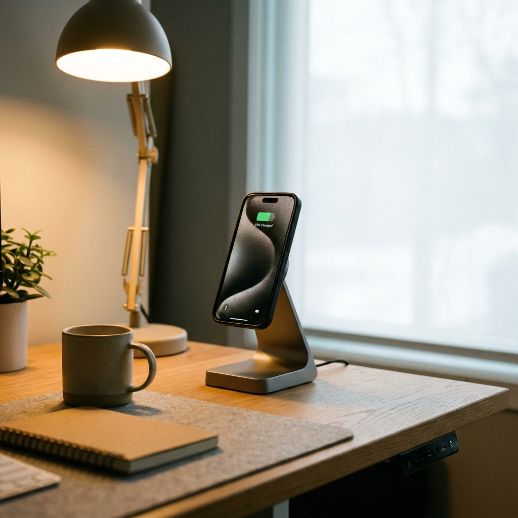 Magnetic Wireless Phone Stand lifestyle